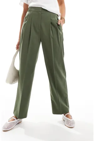 ASOS Tailored tapered trousers in khaki