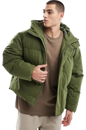 ASOS Oversized puffer jacket with seam detail in khaki