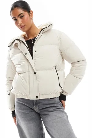 Threadbare Contrast short hooded puffer in