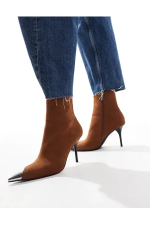 ASOS Ellis toe cap high-heeled boot in tan