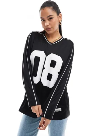 Stradivarius West Coast slogan long sleeve top in