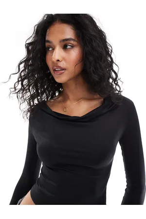 Stradivarius Cowl neck long sleeve top in