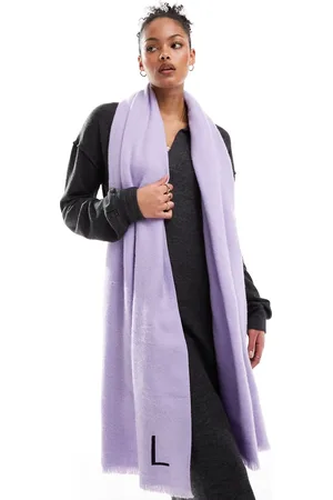 ASOS Monogram raw edge scarf with L initial in lilac