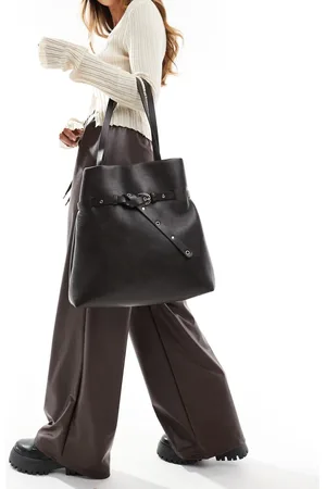 ASOS Stud buckle tote bag in washed