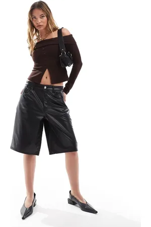 ASOS Faux leather bermuda short in