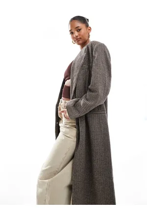 ASOS Cosy boucle dad coat in check