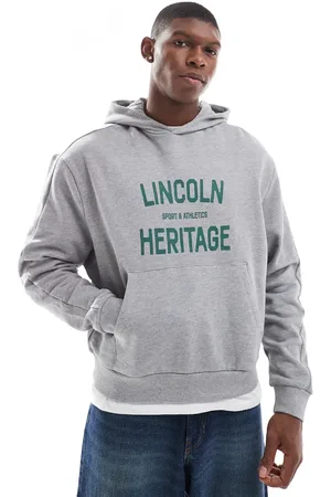 ASOS Oversized hoodie with collegiate print in marl