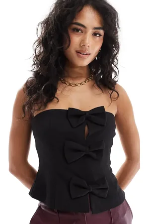 4th & Reckless Bandeau bow detail corset top in