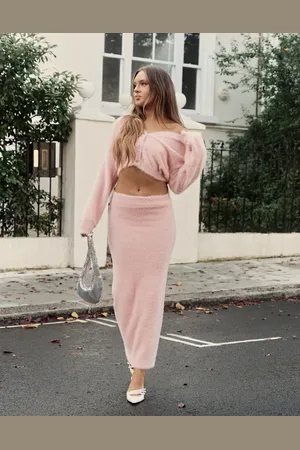 The Frolic X Bella Stovey exclusive fluffy knit maxi skirt co-ord in