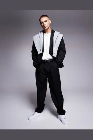 ASOS Oversized tapered suit trousers in twill