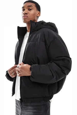 Pull&Bear Boxy puffer jacket with hood in