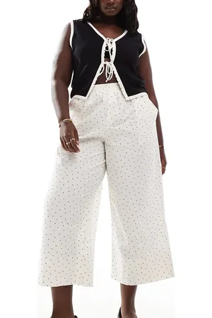 ASOS ASOS DESIGN Curve poplin trousers in spot