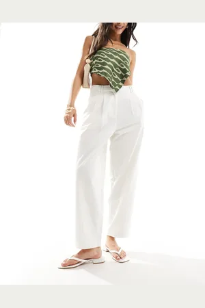 ASOS Barrel leg chino trousers with button tab detail in