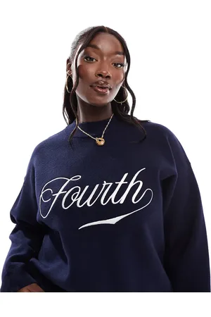 4th & Reckless Knitted high neck embroidered logo jumper co-ord in