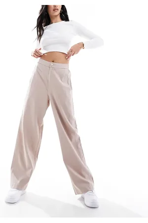 ASOS Soft barrel leg trousers in mink