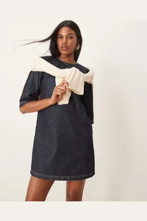 ASOS Denim shift dress in indigo