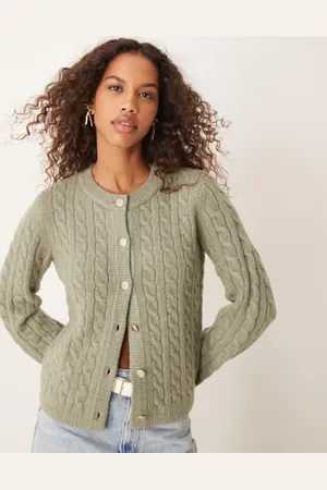 Abercrombie & Fitch Button up knit cardigan in green