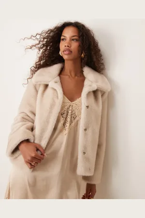 Abercrombie & Fitch Collared borg jacket in beige