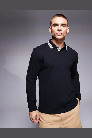 HUGO BOSS Plisy long sleeve polo shirt in