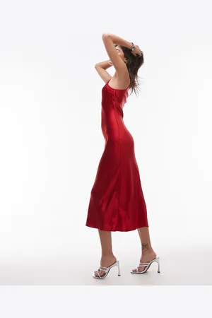 & OTHER STORIES Bias cut satin midi dress in dark