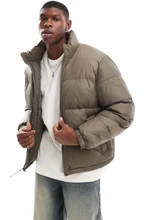 Hollister Heavyweight mock neck puffer jacket in