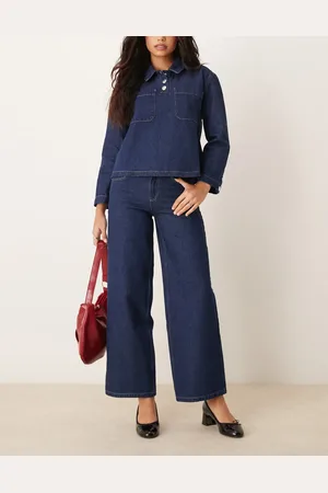 ASOS Low rise wide leg jean in indigo