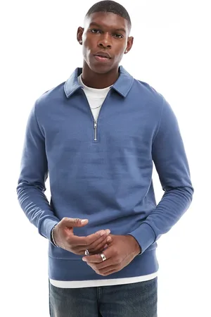 ASOS Polo sweatshirt with zip in
