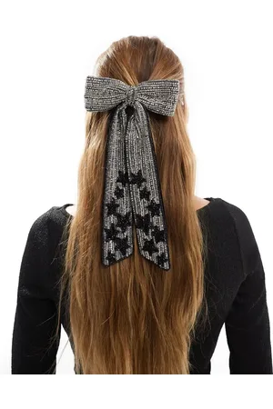 Accessorize Embellished statement hair bow with star detail in and silver