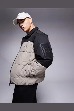 HUGO BOSS Puffer jacket in black and khaki