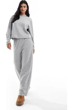 ASOS Lounge glitter waffle hoodie & wide leg trouser set in