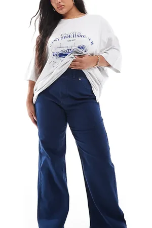 Yours Wide leg jeggings in mid wash