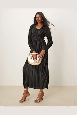 Y.A.S Long sleeve plisse dress in