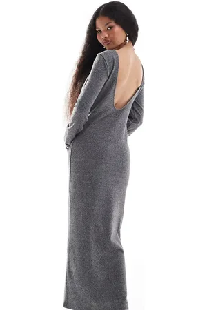 Noisy May Scoop back knitted maxi dress in texture