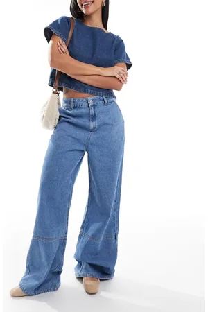 ASOS Super wide flared jean in mid