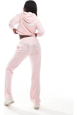 Juicy Couture Velour straight leg joggers co-ord in baby