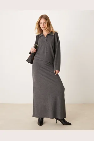 ASOS Fishtail co ord supersoft maxi skirt in marl