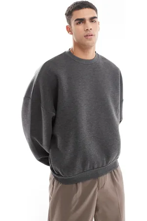 ASOS Heavyweight extreme oversized scuba sweatshirt in charcoal marl