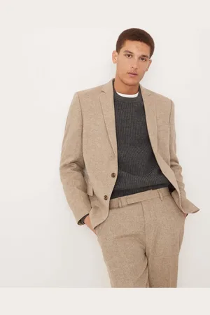 ASOS Slim suit jacket with wool in stone