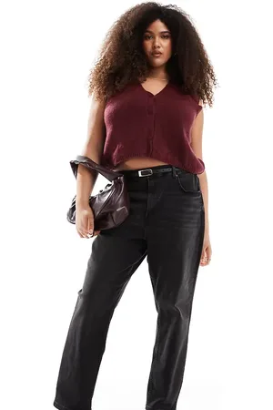 ASOS ASOS DESIGN Curve slim fit comfort mom jeans in washed