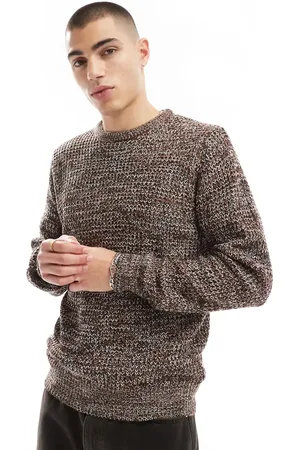 Brave Soul Chunky knit crew neck jumper in marl