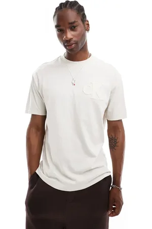 Calvin Klein Archive logo t-shirt in off