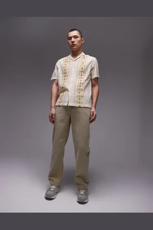 Topman Straight trousers in khaki