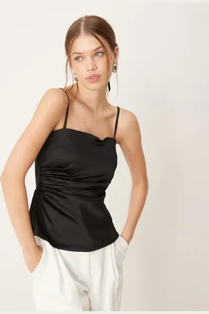 Abercrombie & Fitch Sculpt satin strapless top in