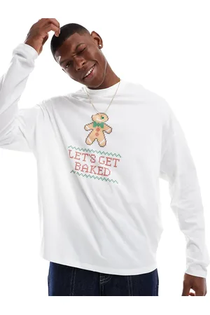 ASOS Oversized long sleeve t-shirt with Christmas graphic in