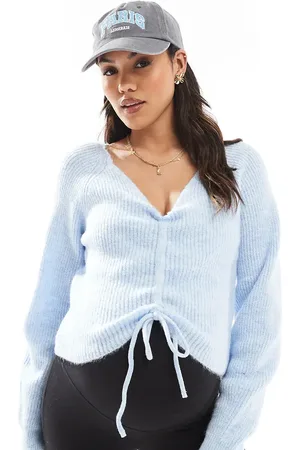 Mama;licious Mamalicious Maternity cropped ruched jumper in baby