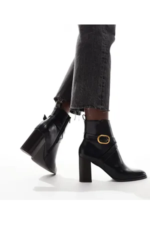 ASOS Regan mid-heel buckle boots in