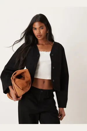 ASOS Seamed denim jacket with shaped sleeve in