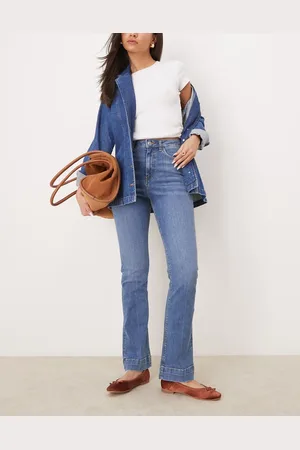 New Look Amalfi crease front flare jeans in