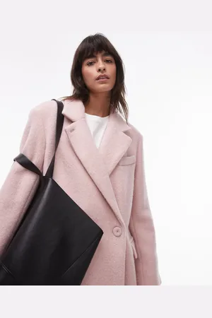 & OTHER STORIES Wool blend oversized midi length coat with asymmetric button detail in