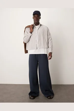 ASOS Super wide scuba jogger in navy